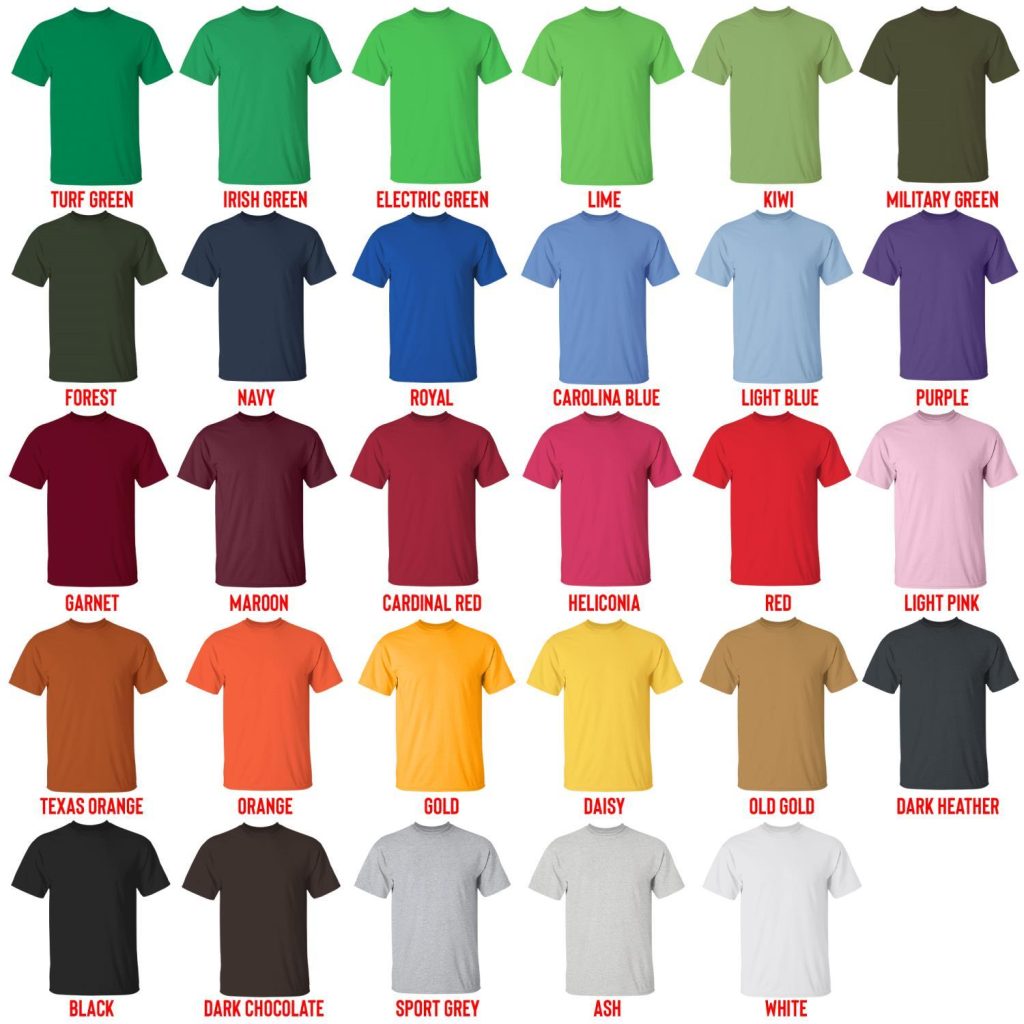 t shirt color chart - Shane Dawson Shop